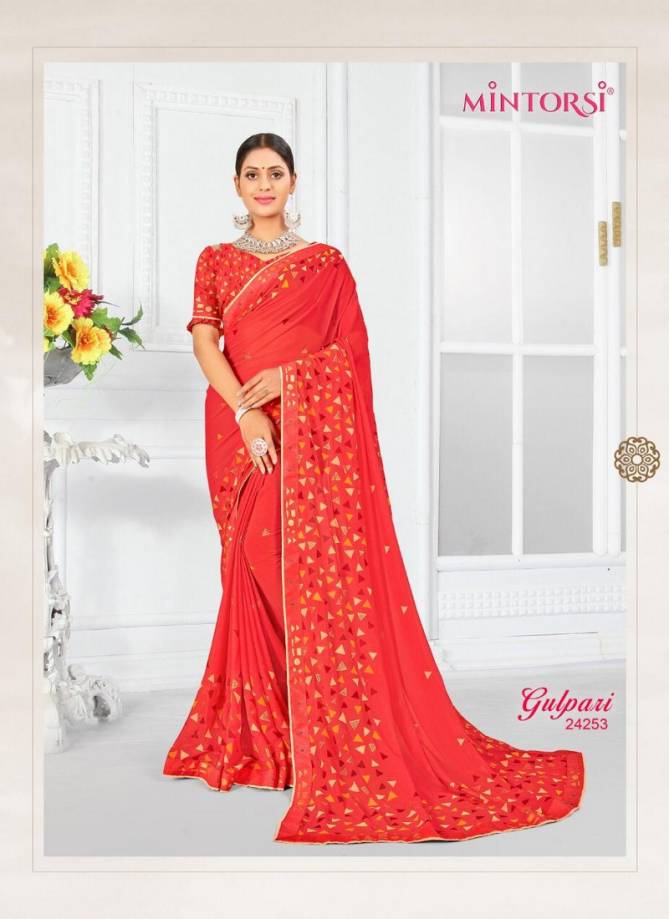 MINTORSI GULPARI Latest Fancy Designer Festive Wear Weightless With Exclusive Mill Foil And Hand Table Border Saree Collection